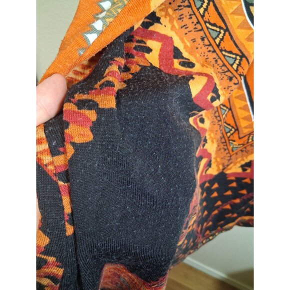 Cato Long Cardigan Sweater Knit Open Boho Tribal Aztec Y2K Size Large - Picture 3 of 4